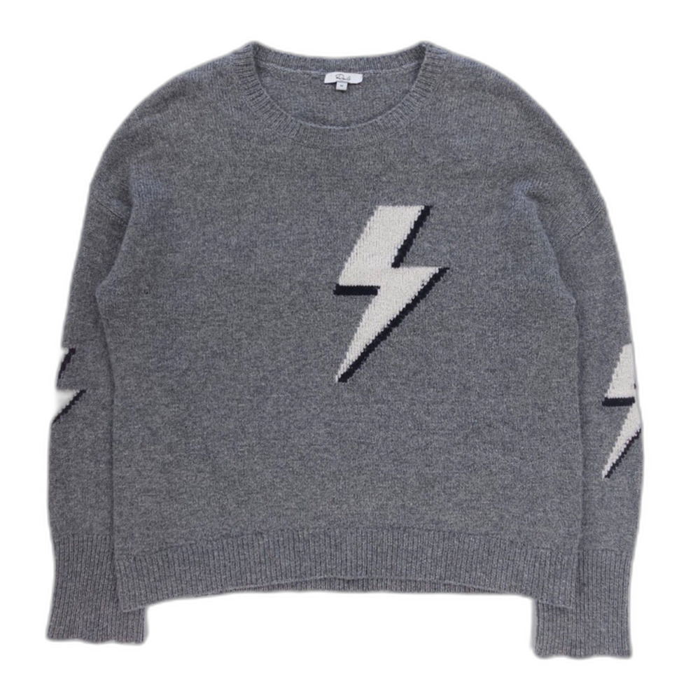 RAILS Virgo Cashmere Wool Sweater Bolted Intarsia Minimal Lounge